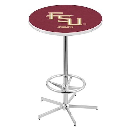 Holland Bar Stool Co 42" Chrome Florida State (Script) Pub Table L216C4228FSU-FS